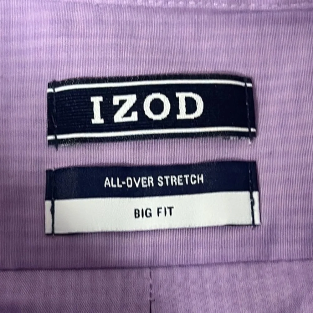 Men's BIG‎ FIT Dress Shirt Stretch solid (Big) 18 34/35 lavender/ purple